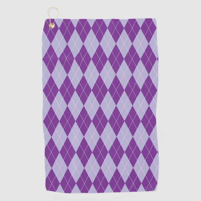 Purple Plaid Golf Towel (Front)