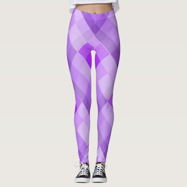 Purple Plaid Leggings (Front)