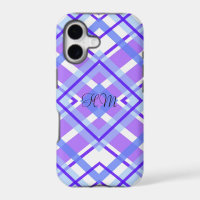 Purple Plaid Monogram Custom Initials