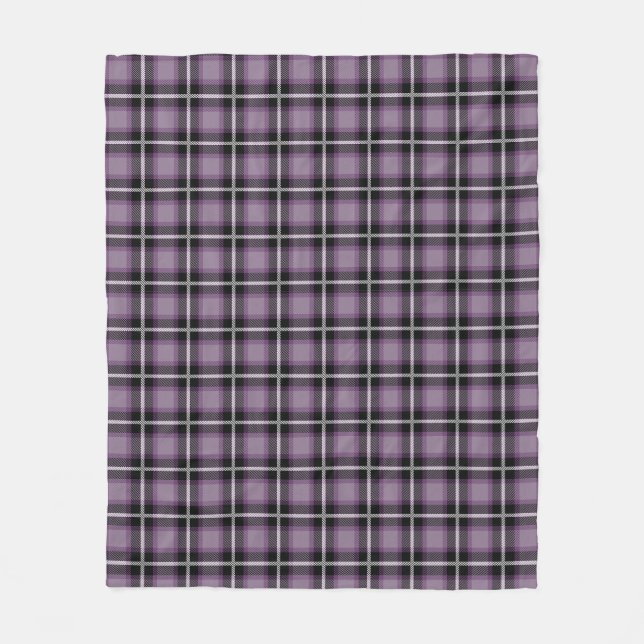 Purple Plaid Perfection Fleece Blanket (Front)