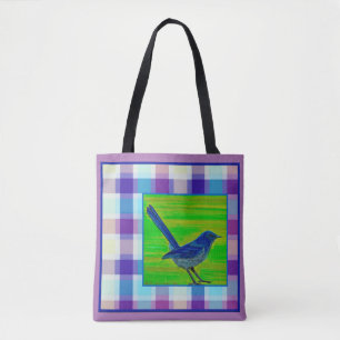 Purple Plaid Piñon Tote Bag