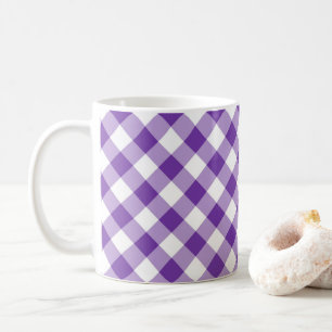 Purple Plaid Simple Pattern Coffee Mug