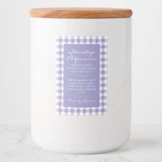Purple Plaid Stovetop Potpourri Simmer Pot Label