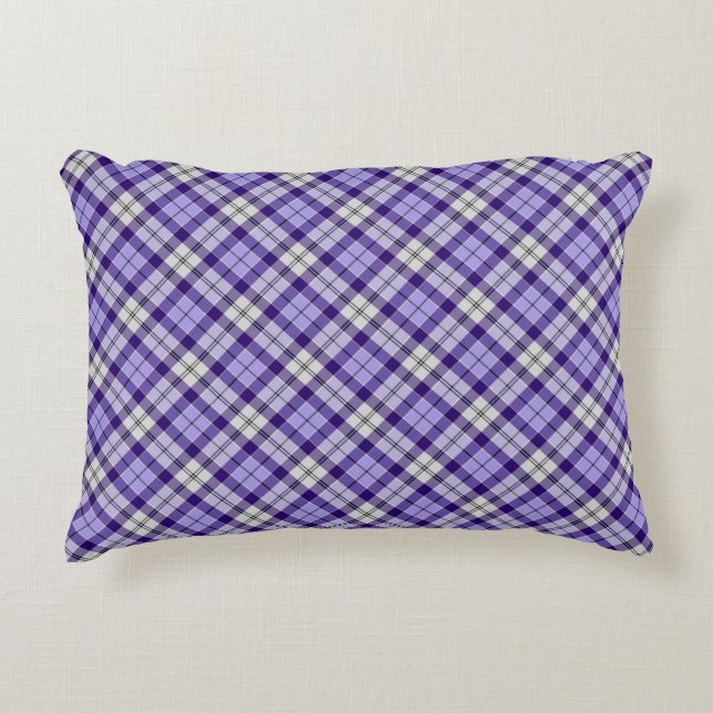 Purple Plaid Strathclyde Ancient Tartan Decorative Cushion (Front)