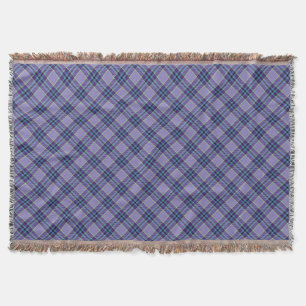 Purple Plaid Tartan 1 diagonal Throw Blanket