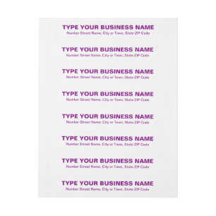 Purple Plain Text Business Wraparound Address Label