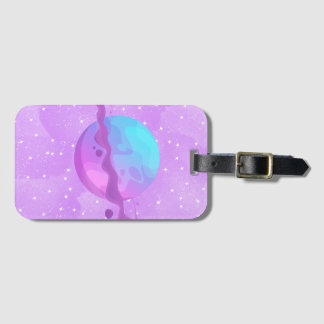 Purple Planet  Luggage Tag