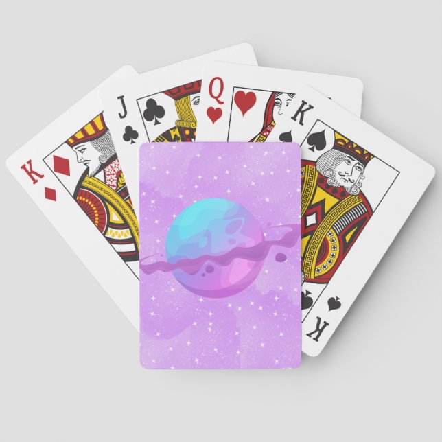 Purple Planet  Playing Cards (Back)