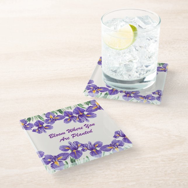 Purple Planted & Bloom Coaster (Angled)