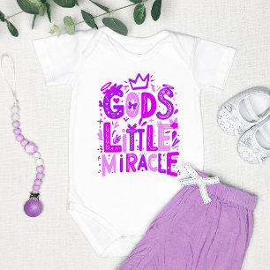 Purple Playful "God's Little Miracle" Baby Bodysuit