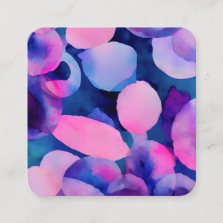 Purple Please: Abstract Violet, Blue, and Pink  Square Business Card