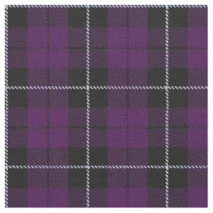Purple/plum black w/white stripe plaid fabric