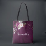 Purple Plum Blush Pink Floral Bridesmaid gift Tote<br><div class="desc">Elegant and modern floral midsummer bridesmaid gift tote features a bouquet of watercolor roses in shades of purple plum, dusty pink , sage with lush green botanical leaves and eucalyptus. Please find more matching designs and variations from my "blissweddingpaperie" store. And feel free to contact me for further customisation or...</div>