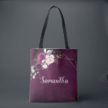 Purple Plum Blush Pink Floral Bridesmaid gift Tote<br><div class="desc">Elegant and modern floral midsummer bridesmaid gift tote features a bouquet of watercolor roses in shades of purple plum, dusty pink , sage with lush green botanical leaves and eucalyptus. Please find more matching designs and variations from my "blissweddingpaperie" store. And feel free to contact me for further customisation or...</div>