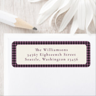 Purple Plum Buffalo Plaid Custom Return Address