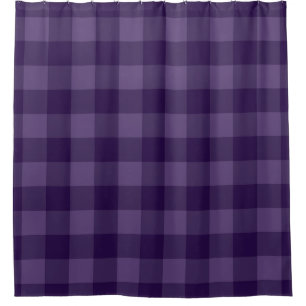 Purple Plum Chequered Squares Plaid Pattern Shower Curtain