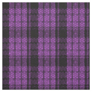 Purple, plum, lavender, black mosaic  plaid fabric