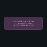 Purple Plum Minimalist Return Address Label<br><div class="desc">Minimalist return address label. You can personalise by modifying the names and address,  and changing the colours to match your wedding theme.</div>