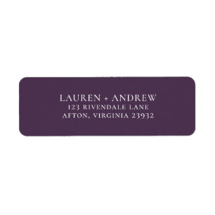 Purple Plum Minimalist Return Address Label