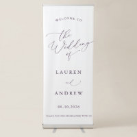 Purple Plum Minimalist Welcome to Our Wedding Retr