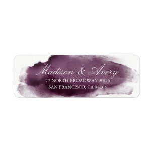 Purple Plum Modern Watercolor Romantic Wedding
