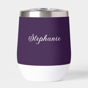 Purple Plum Name Modern Elegant Monogram Boho