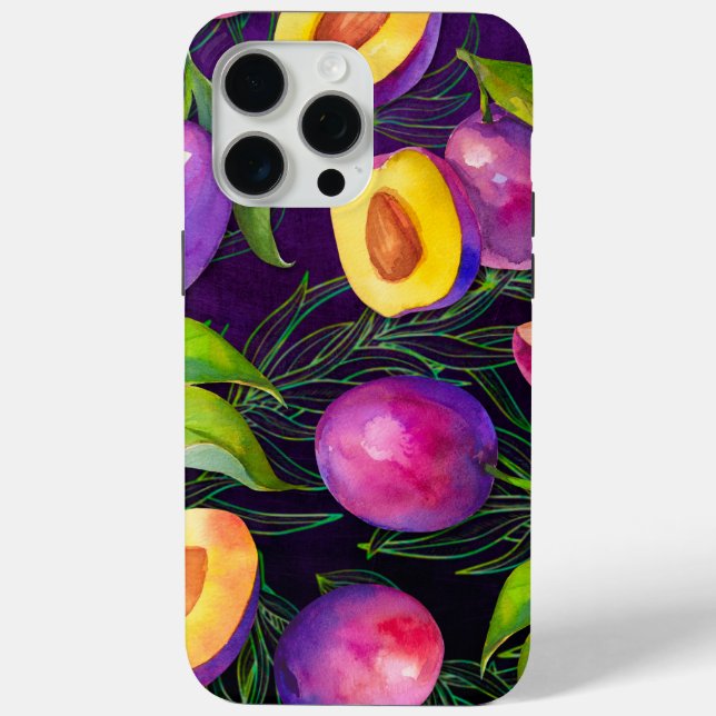 Purple Plum Pattern Case-Mate iPhone Case (Back)