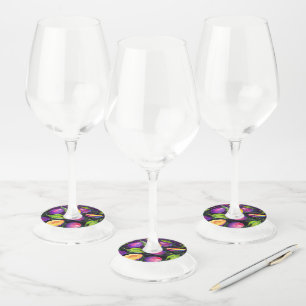 Purple Plum Pattern Wine Glass Tag