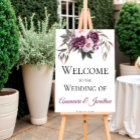 Purple Plum Pink Peonies Welcome to Our Wedding