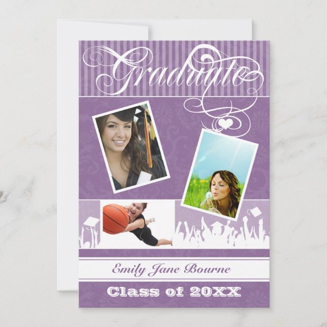 Purple Plum Senior Picture Class of Announcement (Front)