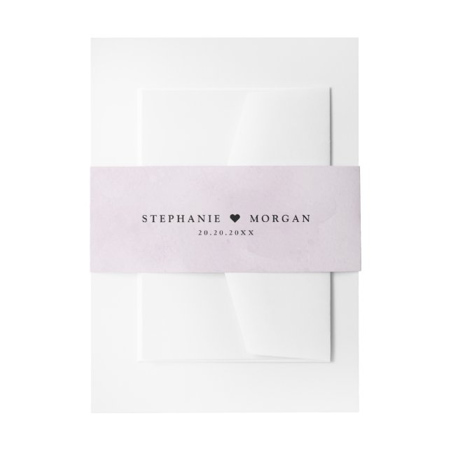 Purple plum simple rustic Boho Wedding Invitation Belly Band (Front Example)