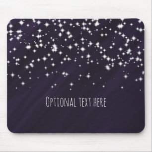 Purple Plum & Sparkle Stars Elegant Glamour Mouse Mat