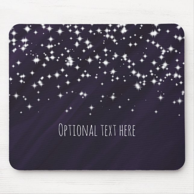 Purple Plum & Sparkle Stars Elegant Glamour Mouse Mat (Front)