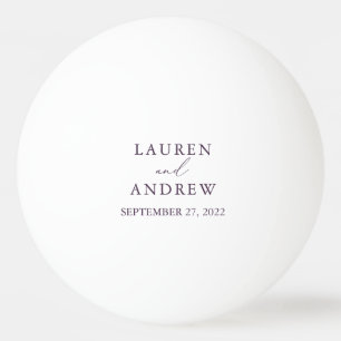 Purple Plum Wedding Personalized Ping Pong Ball