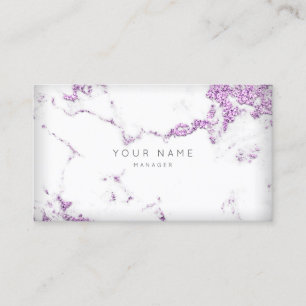 Purple Plum White Gray Carrara Marble Appointment Card