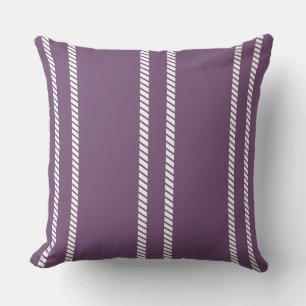 Purple Plum with Stripes Throw Pillow