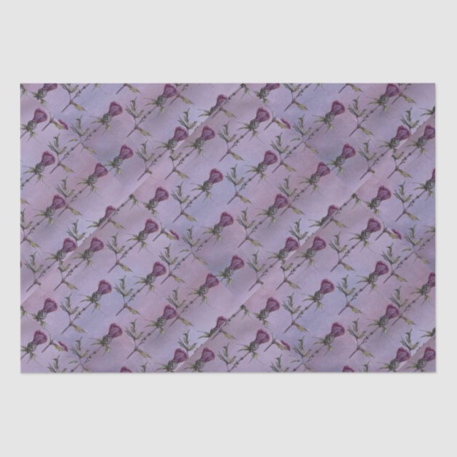 purple plush and thistles tissue paper (Front)