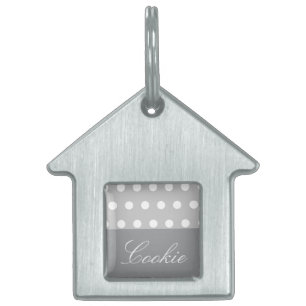 Purple Poka Dots Pet ID Tag