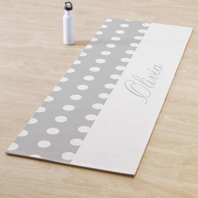 Purple Poka Dots Yoga Mat (In Situ)