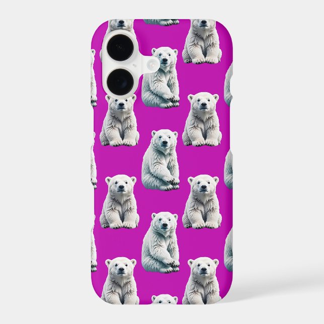Purple Polar Bear Pattern Design  (Back)