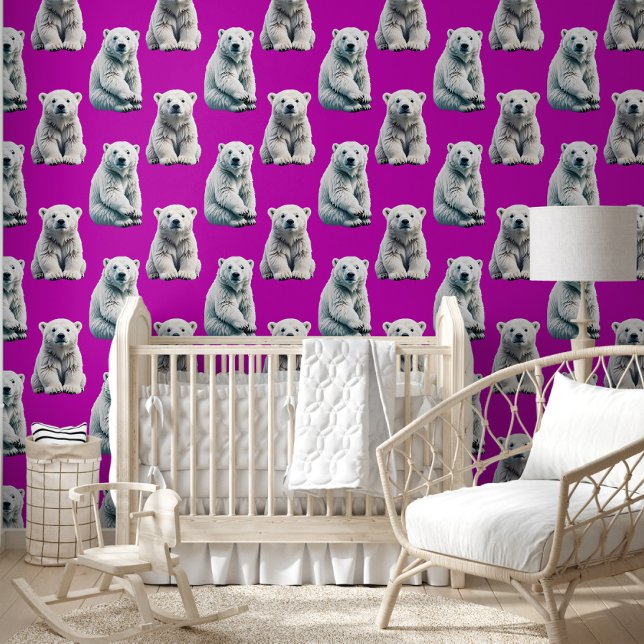 Purple Polar Bear Pattern Design  Wallpaper (Creator Uploaded)