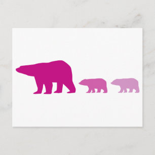 Purple Polar Bear Postcard