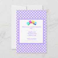 PURPLE POLKA DOT BABY SHOWER RSVP BLOCKS