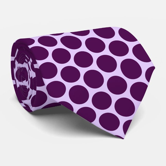 Purple Polka Dot Design Tie (Rolled)