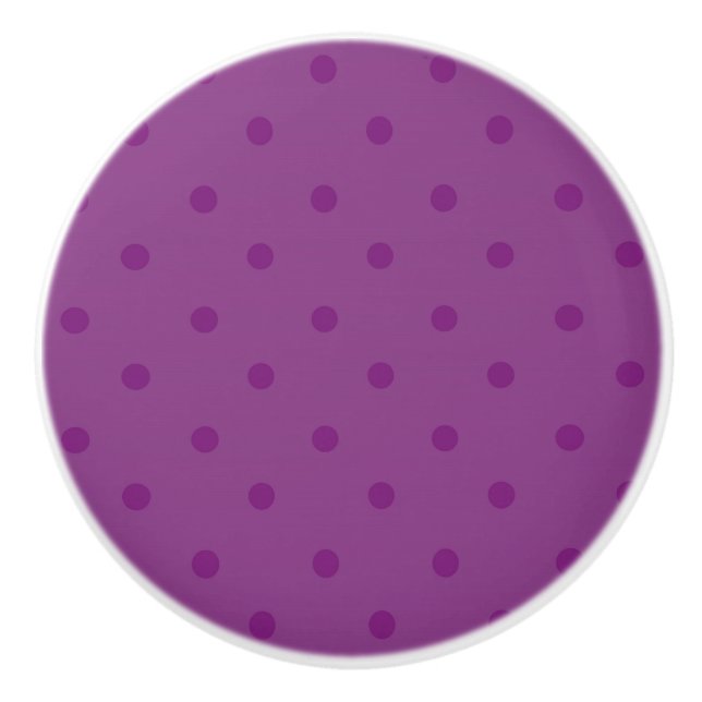 Purple Polka Dot Dresser Cabinet Knobs (Front)