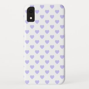 Purple Polka Dot Hearts iPhone XR Case