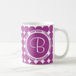 Purple Polka Dot Monogram Coffee Mug