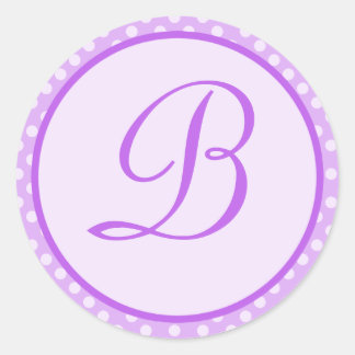 Purple Polka Dot Monogram Initial Sticker