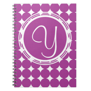 Purple Polka Dot Monogram Notebook