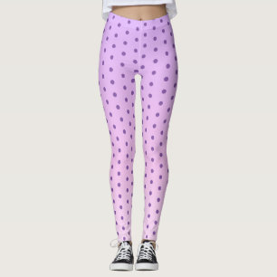 Purple Polka Dot On Girly Pink And Lilac Leggings